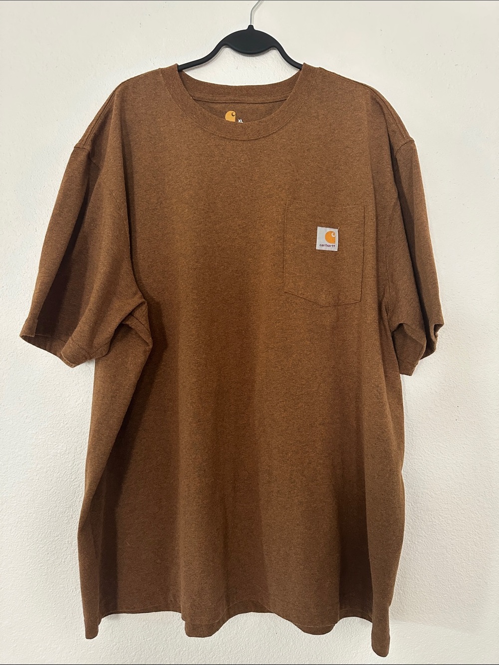 EUC! Men’s Carhartt Classic Fit Burnt Orange/Rust Short-Sleeve Pocket Tee, XL